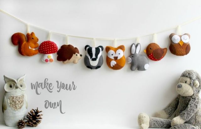 Make Your Own felt Woodland Garland Kit.