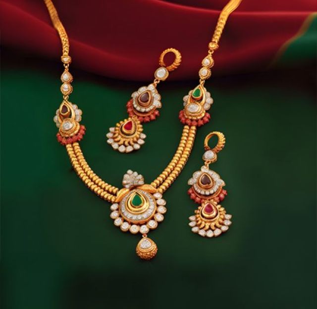 ZENEME Jewellery American Diamond Floral Design Choker Necklace Set With Earring For Women and Girls