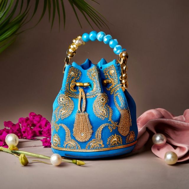 Women Blue Potli
